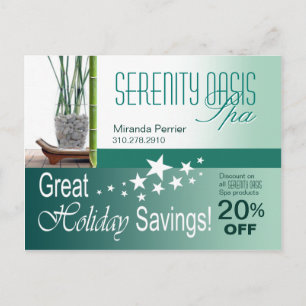 Spa Customer Holiday Discount (teal) Postcard