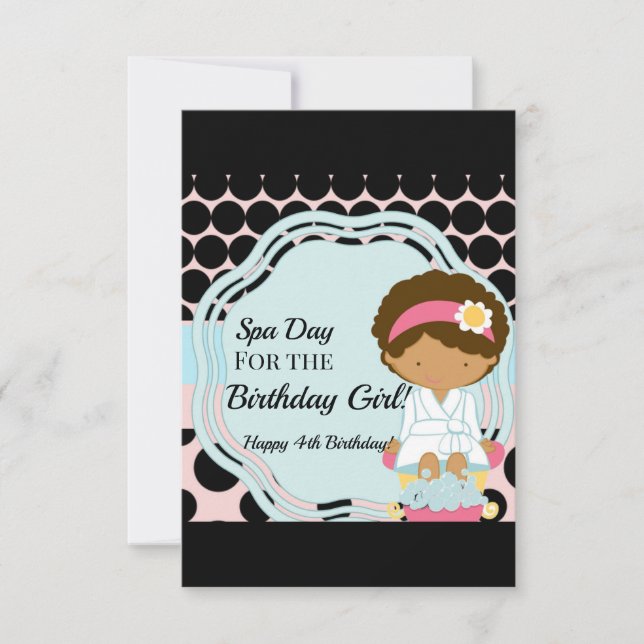 Spa Day Birthday Invitation (Front)