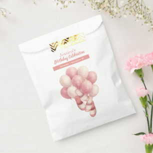 Spa Day Birthday, Pink Balloons Slippers Favour Bags