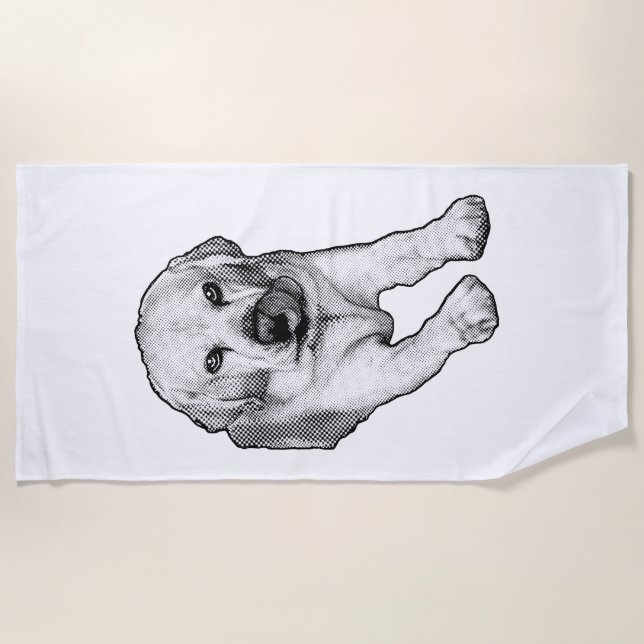 Spa-day calm, Lab smile Beach Towel (Front)