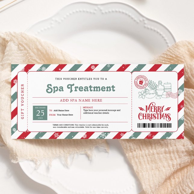 Spa Day Christmas Gift Certificate Invitation (Creator Uploaded)