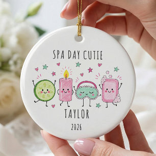 Spa Day Cutie Personalised Kid Ceramic Tree Decoration