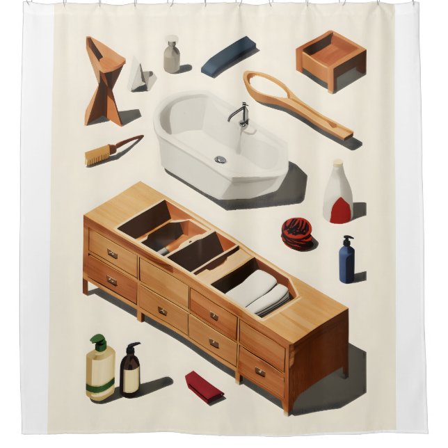 Spa Day Essentials Shower Curtain (Front)