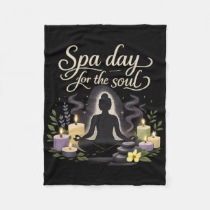Spa Day For The Soul Chill Vibes Mental Health Art Fleece Blanket