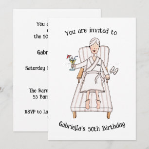 Spa Day Lady 50th or any age Birthday Invitation