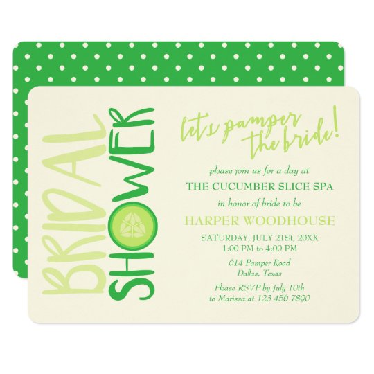 Spa Day | Let's Pamper the Bride | Bridal Shower Card