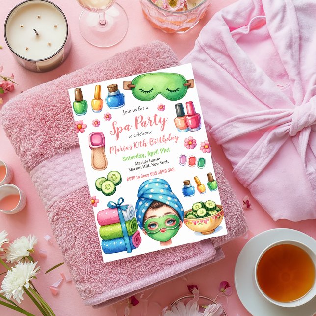 Spa Day Party Birthday Party Invitation (Creator Uploaded)