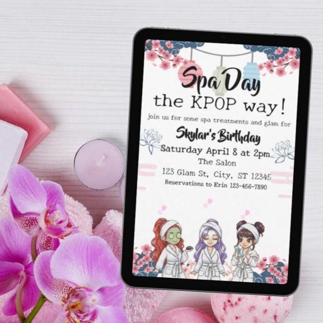 Spa Day the KPOP Way birthday Invitation (Creator Uploaded)