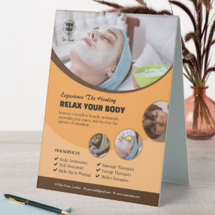 Spa Editable Table Tent Sign