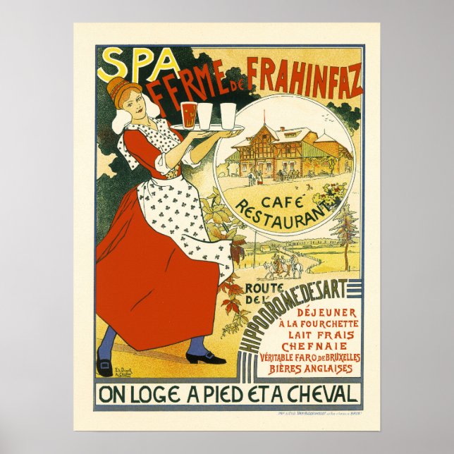 SPA FERME DE FRAHINFAZ Cafe Restaurant 1894 Advert Poster (Front)