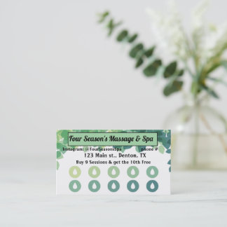 Spa, Fitness, Salon, Nail Salon Loyalty Punch Card