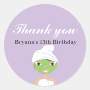 SPA Girl birthday party beauty favour sticker