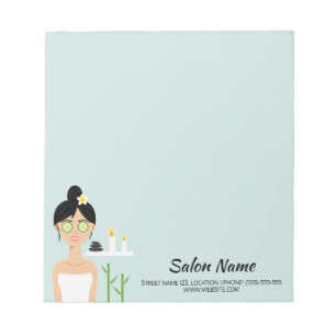 Spa Girl With Cucumbers Over Her Eyes - Spa Salon Notepad