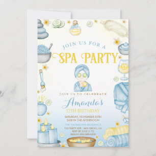  Spa Girls Birthday Invitation