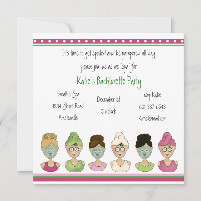 Spa Girls Invitation (Front)