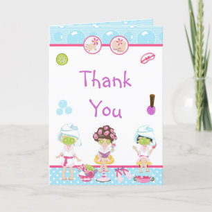 Spa Girls Pamper Birthday Party Thank You Card