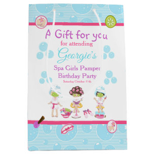 Spa Girls Pamper Birthday Party Thank You Medium Gift Bag