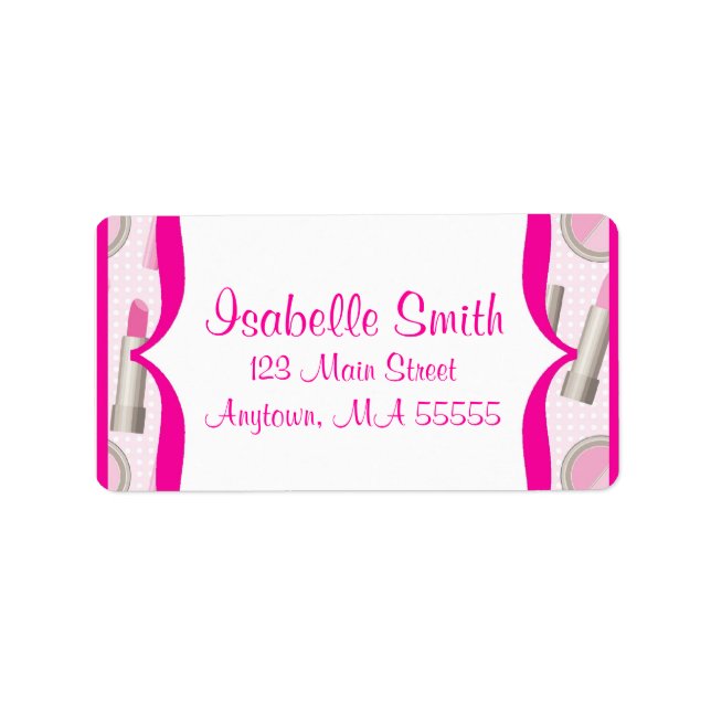 Spa Glamour Girl Birthday Party Address Labels (Front)
