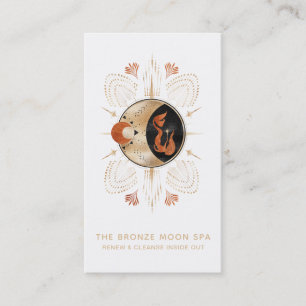 *~* Spa Gold Foil Mermaid Bronze Star Moon Business Card