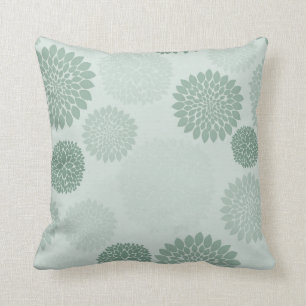 Spa Green Flowers Cushion