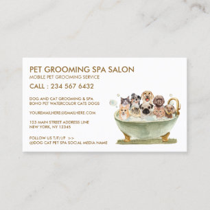 Spa Grooming Salon Business Card