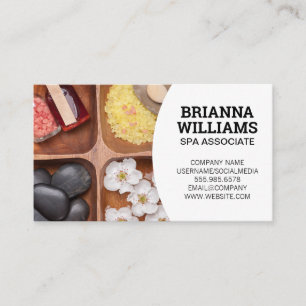 Spa   Herbal Oils and Bath Salts Stones Business Card