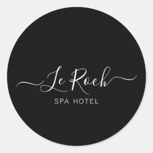 Spa Hotel Black Classic Round Sticker