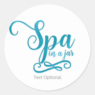 SPA in a jar Teal Personalised Custom Gift Basket Classic Round Sticker