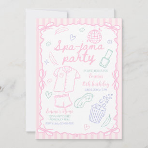 Spa-jama Sleepover Birthday Girl Spa Party  Invitation