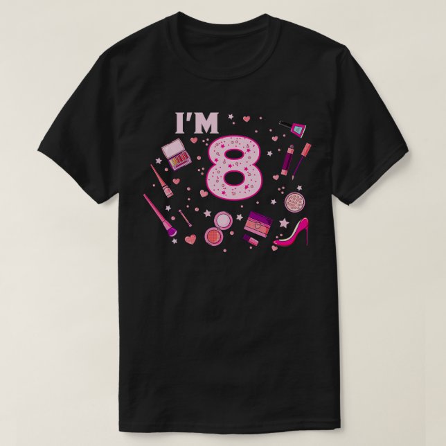 Spa Makeup 8th Birthday for Little Girl Manicure N T-Shirt (Design Front)