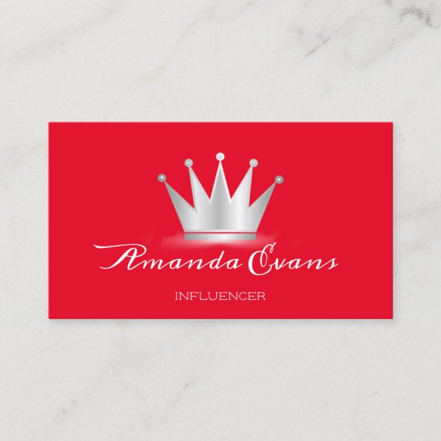 SPA Makeup Artist Gray Crown Royal Princess Red Appointment Card (Front)