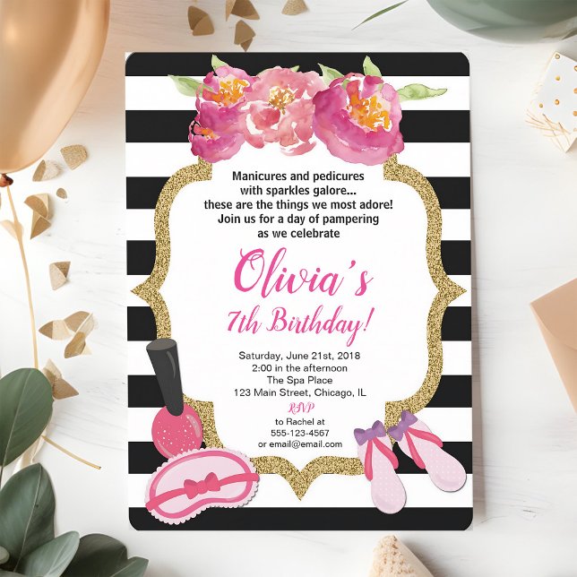 Spa & Makeup Girl Birthday Invitation (Creator Uploaded)