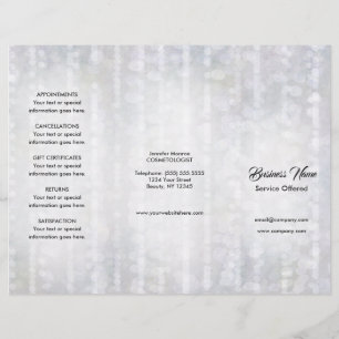 Spa, Massage, Hairstylist Menu & Pricing