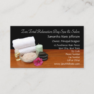 Spa/Massage/Pedicure Salon Scene Black/Colour Business Card