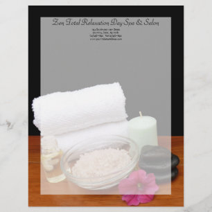Spa/Massage/Pedicure Salon Scene Black/Colour Customized Letterhead