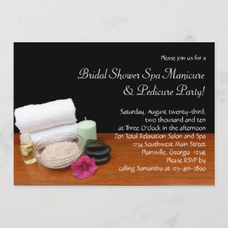 Spa/Massage/Pedicure Salon Scene Black/Colour Invitation