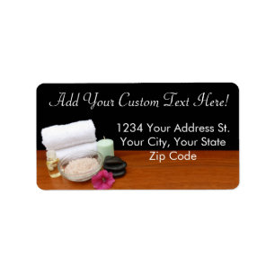 Spa/Massage/Pedicure Salon Scene Black/Colour Label