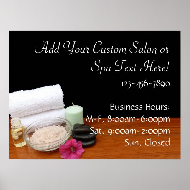 Spa/Massage/Pedicure Salon Scene Black/Colour Poster (Front)
