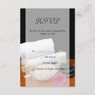 Spa/Massage/Pedicure Salon Scene Black/Colour RSVP Card