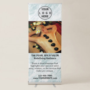 Spa Massage Salon Business Logo Photo Retractable Banner