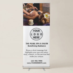 Spa Massage Salon Business Logo Photo Retractable Banner