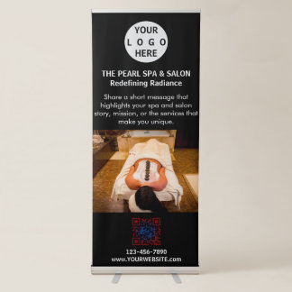 Spa Massage Salon Business Logo Photo Retractable Banner