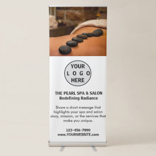 Spa Massage Salon Business Logo Photo Retractable Banner