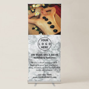 Spa Massage Salon Business Logo Photo Retractable Banner