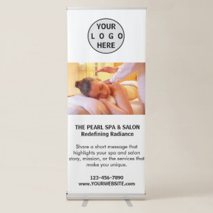 Spa Massage Salon Business Logo Photo Retractable Banner