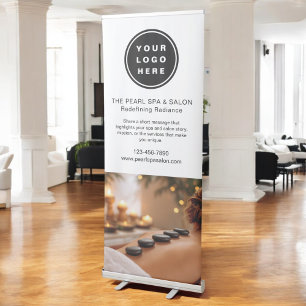 Spa Massage Salon Business Logo Photo Retractable Banner