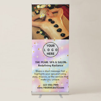 Spa Massage Salon Business Logo Photo Retractable Banner