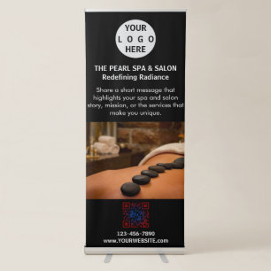 Spa Massage Salon Business Logo Photo Retractable Banner