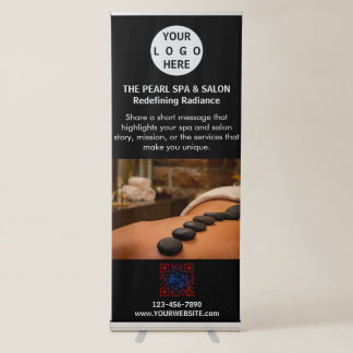 Spa Massage Salon Business Logo Photo Retractable Banner