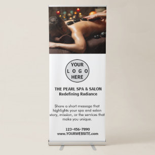 Spa Massage Salon Business Logo Photo Retractable Banner